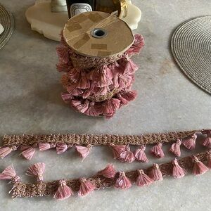 Pink Tassel Trim Ribbon